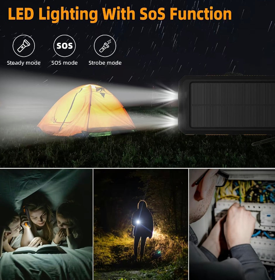 Solar Power Bank 80000Mah Portable Charging Powerbank All Smartphones